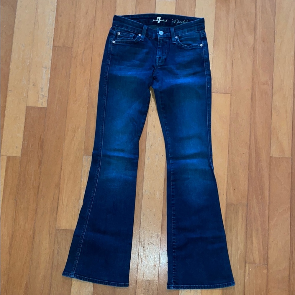 7 For All Mankind Blue Flare A-Pocket Jeans 29 x 34